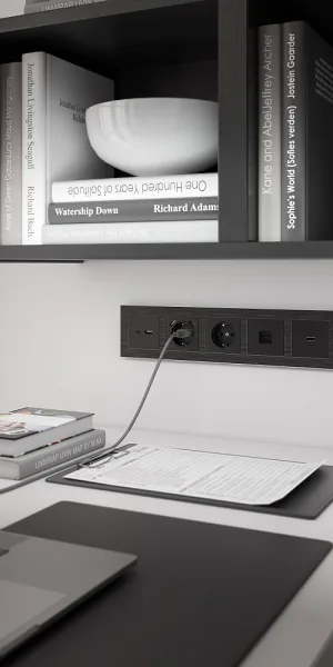 Розетка компьютерная Werkel встраиваемая черная матовая RJ45 (a051606)