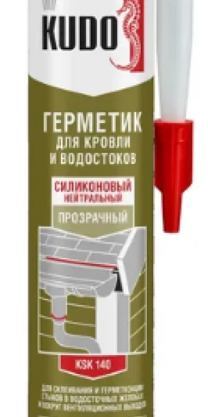 Герметик силиконовый для кровли и водостоков KUDO прозрачный KSK 140