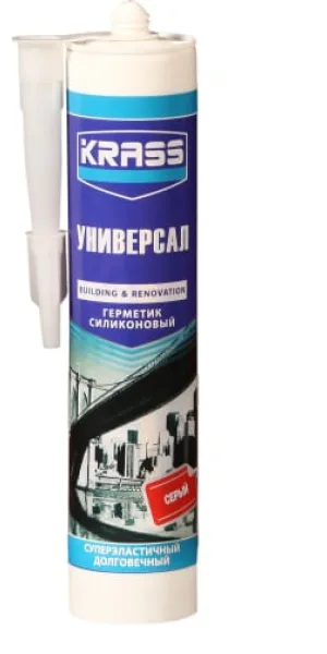 Герметик силиконовый KRASS универсальный серый 300мл ЛС