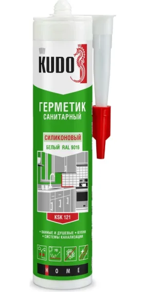 Герметик силиконовый санитарный белый 280мл Kudo KSК-121