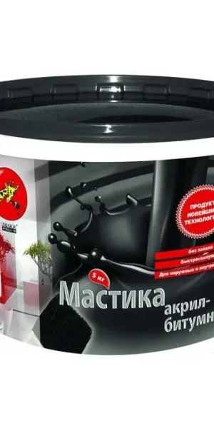 Мастика ПОЛИ-Р  5 кг акрил-битумная