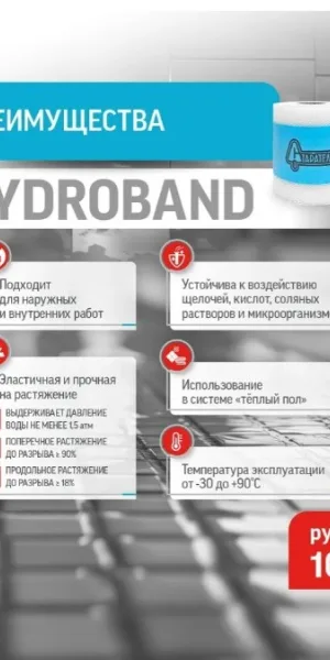 Лента гидроизоляционная GYDROBAND 10 м Старатели