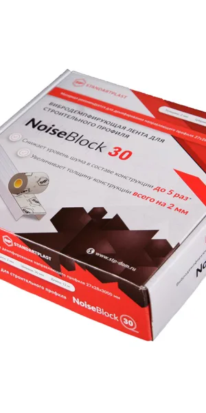 Лента вибродемпфирующая для профиля ГКЛ NoiseBlock30 30х2 мм 12 м