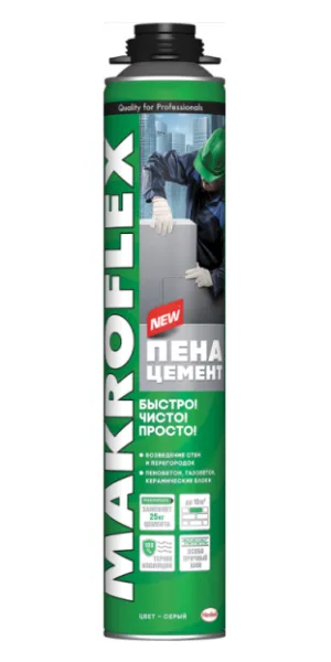Пена монтажная Makroflex Пена-цемент 850 мл всесезонная 274305