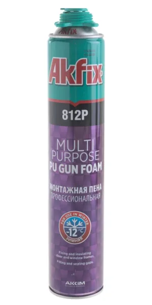 Пена монтажная Akfix 812P Профессиональная ПУ зимняя, 850 гр
