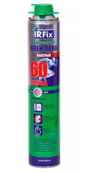 Клей пена IRFIX 60 СЕКУНД универсальный 800мл 10014
