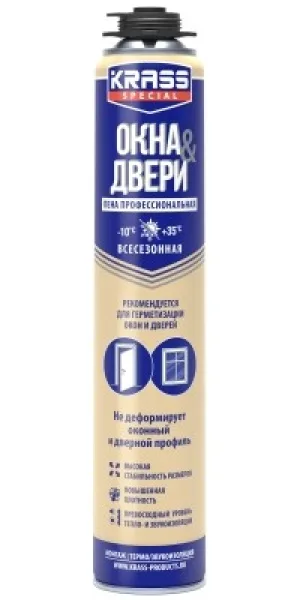 Пена монтажная KRASS Special для окон и дверей всесезонная 0,75л профессиональная 9591614