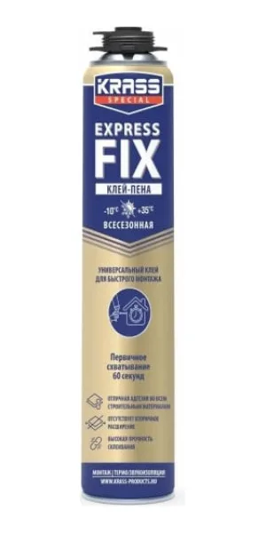 Клей пена профессиональная всесезонная KRASS Express Fix 0,75л 9591606