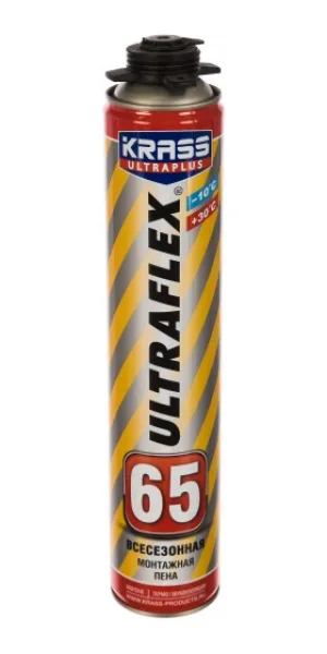 Пена монтажная KRASS ULTRAFLEX 65 профессиональная всесезонная 0,82л
