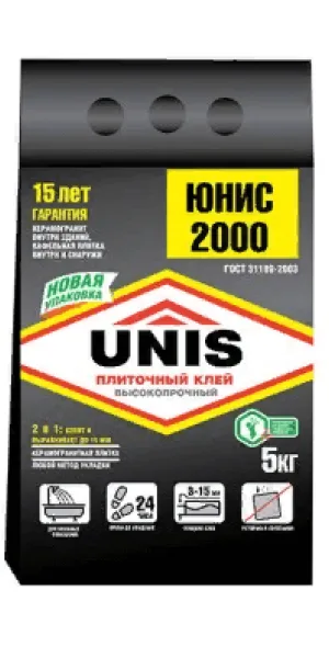 Клей для плитки Юнис 2000 5 кг С1T