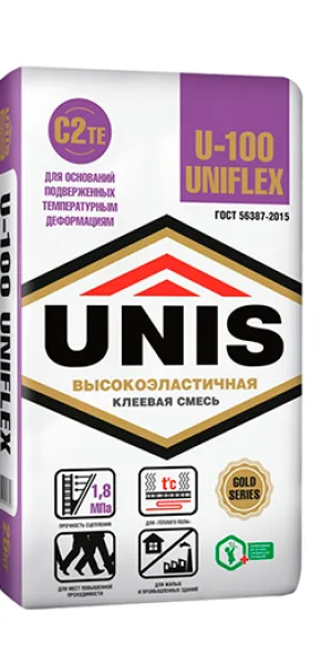 Клей для плитки Юнис UNIFLEX U-100 25кг Класс C2TE (48шт)