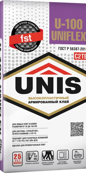 Клей для плитки Юнис UNIFLEX U-100 5 кг Класс С2ТЕ