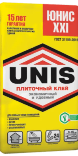 Клей для плитки Юнис XXI 25 кг Класс С0Т