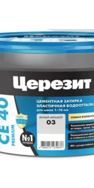 Затирка Церезит СЕ 40 Aquastatic №03 Белый мрамор 2кг