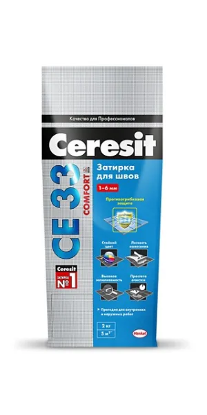 Затирка Церезит CE 33 Comfort №01 Белая 2кг