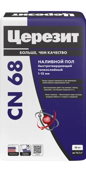 Наливной пол Церезит CN 68 SUPER 25кг тонкослойный (1-15мм)