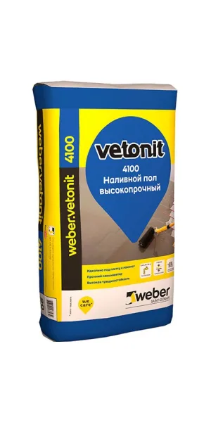 Наливной пол Ветонит 4100 20 кг (2-30мм) Weber Vetonit