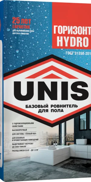 Наливной пол ЮНИС Горизонт HYDRO 25 кг от 10 до 120мм