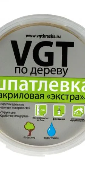 Шпатлевка по дереву "Экстра" дуб 0,3 КГ (6) "ВГТ" 43 996
