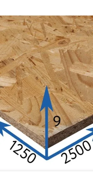 Плита OSB-3 (ОСБ) 2500 х 1250 х  9мм (ориентированно-стружечная плита ОСП)
