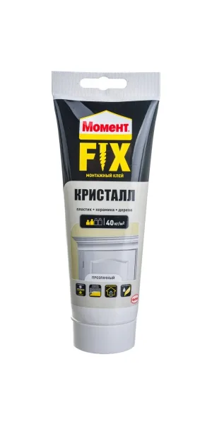 Клей монтажный Момент FIX Кристалл 185гр прозрачный 2574393