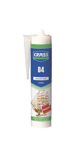 Клей KRASS полиуретановый D4 Бесцветный 280мл