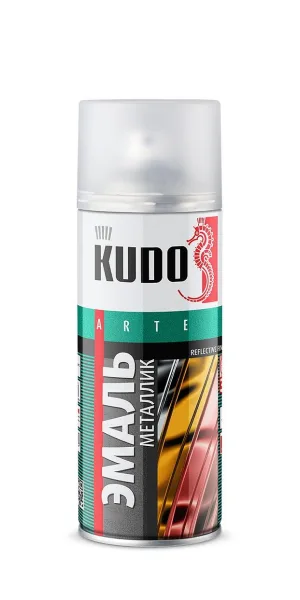 Эмаль KUDO универсальная металлик Reflective finish 520 мл алюминиевая