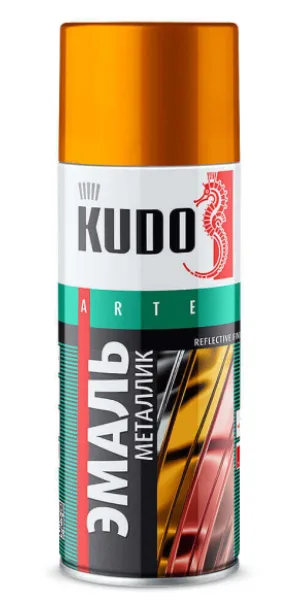 Эмаль KUDO универсальная металлик Reflective finish 520 мл золото
