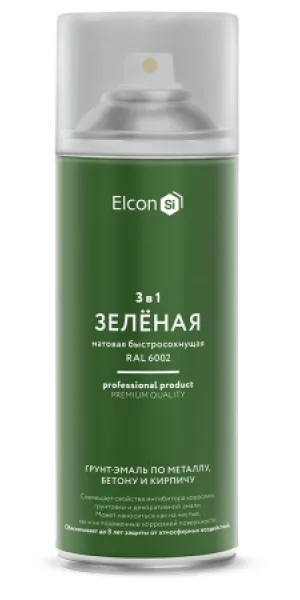 Грунт-эмаль по ржавчине аэрозольный  Elcon 3в1 матовый зелёный 520мл
