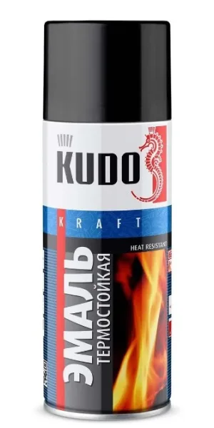 Эмаль KUDO термостойкая 520 мл черная