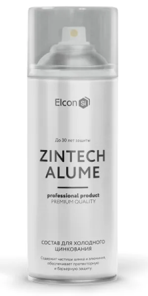 Грунт-эмаль аэрозольный Elcon Zintech Alume серебристый 520мл