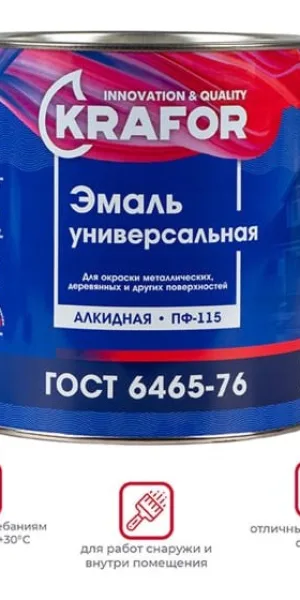 Эмаль Krafor ПФ-115 2,7кг Красная 26 022