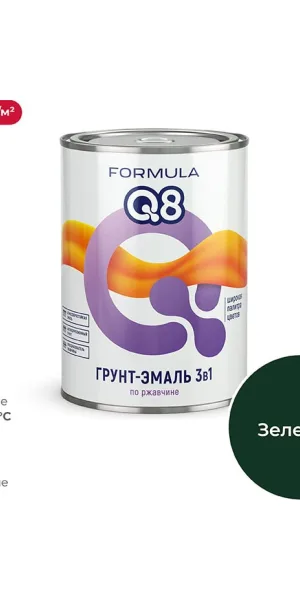 Грунт-эмаль по ржавчине Formula Q8 0,9кг зелёная 52029