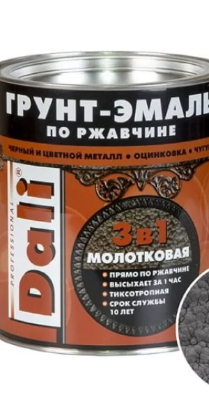 Грунт-эмаль по ржавчине Dali 2л  серая молотковая