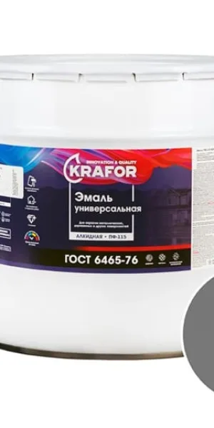 Эмаль Krafor ПФ-115 20 кг Серая