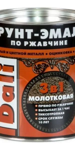 Грунт-эмаль по ржавчине Dali 2л золотистая молотковая