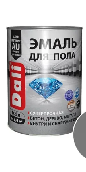 Эмаль Dali для пола алкидно-уретановая серая RAL 7040 0,8л