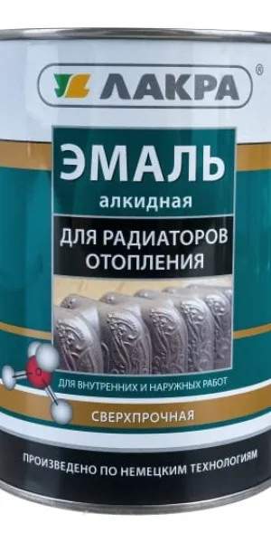 Эмаль для радиаторов Лакра алкидная Белый полуматовый 0,9кг