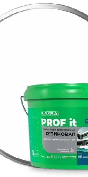 Краска резиновая ЛАКРА PROFI IT 6кг RAL 9003 белый база А 9591030