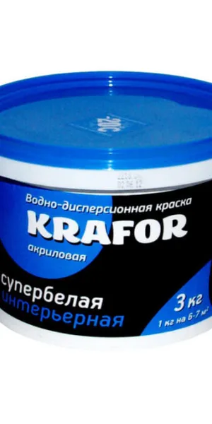 Краска Krafor интерьерная супербелая  3кг