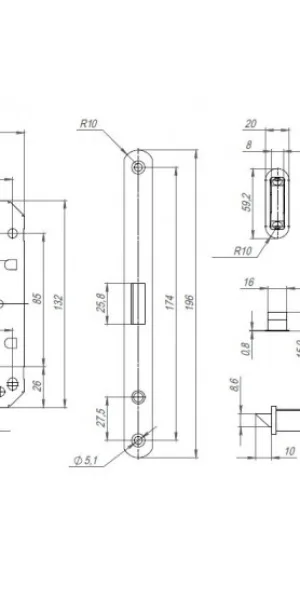 Корпус замка PUNTO ML85-50/BL BL чёрный