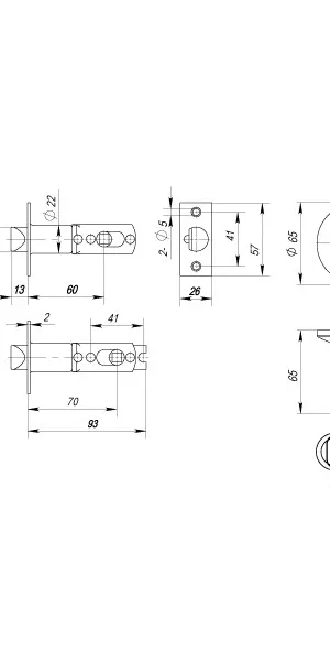 Ручка защелка PUNTO DK620 BL-BK фиксатор, чёрная