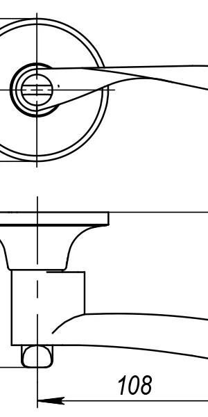 Ручка защелка Ajax DK610 SN-BK фиксатор, никель матовый