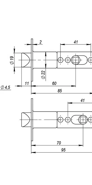 Ручка защелка Ajax DK610 SN-BK фиксатор, никель матовый