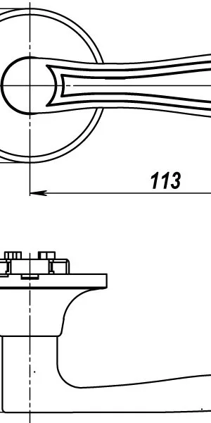 Ручка защелка PUNTO 6037 SN-P без фиксатора, никель матовый 36879