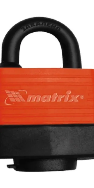 Замок навесной резиновый корпус "Matrix" 40мм короткая дужка, арт.91820
