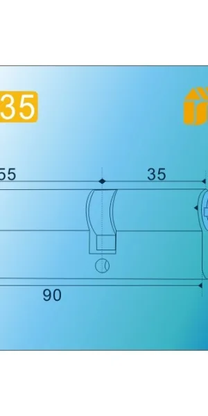 Личинка 90мм  MSM C35/55 PB перфоключ, латунь