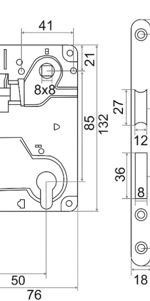 Механизм межкомнатный "Vantage" ML85 SB (85мм золото матовое)