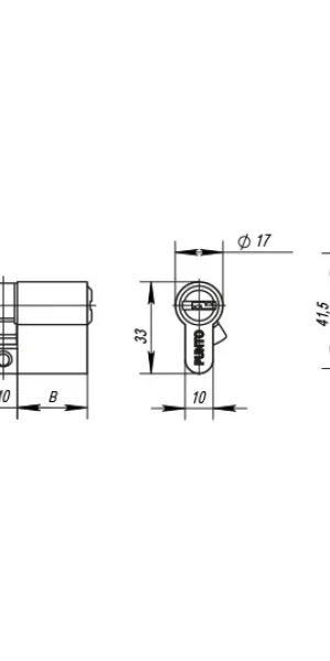 Личинка 70мм Punto Z400/70 30+10+30 перфо-ключ, хром