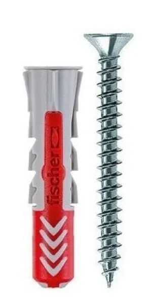 Дюбель "Fischer" DUOPOWER комплект 5x25 универсальный, нейлон + шуруп потай 4х35мм 555105